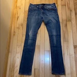 Dark wash skinny jeans